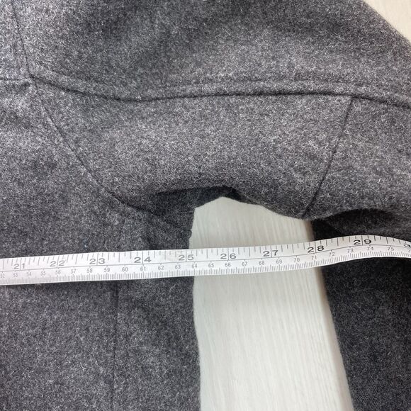 Men's Wool Gap Coat Size Large Gray Zipper Front Lined Vintage Jacket Y2K - Picture 10 of 13
